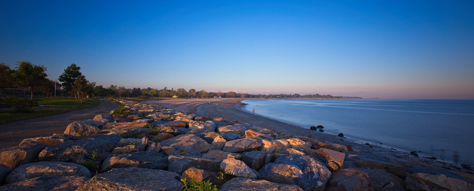 Beach and shoreline view of Sherwood Island State Park