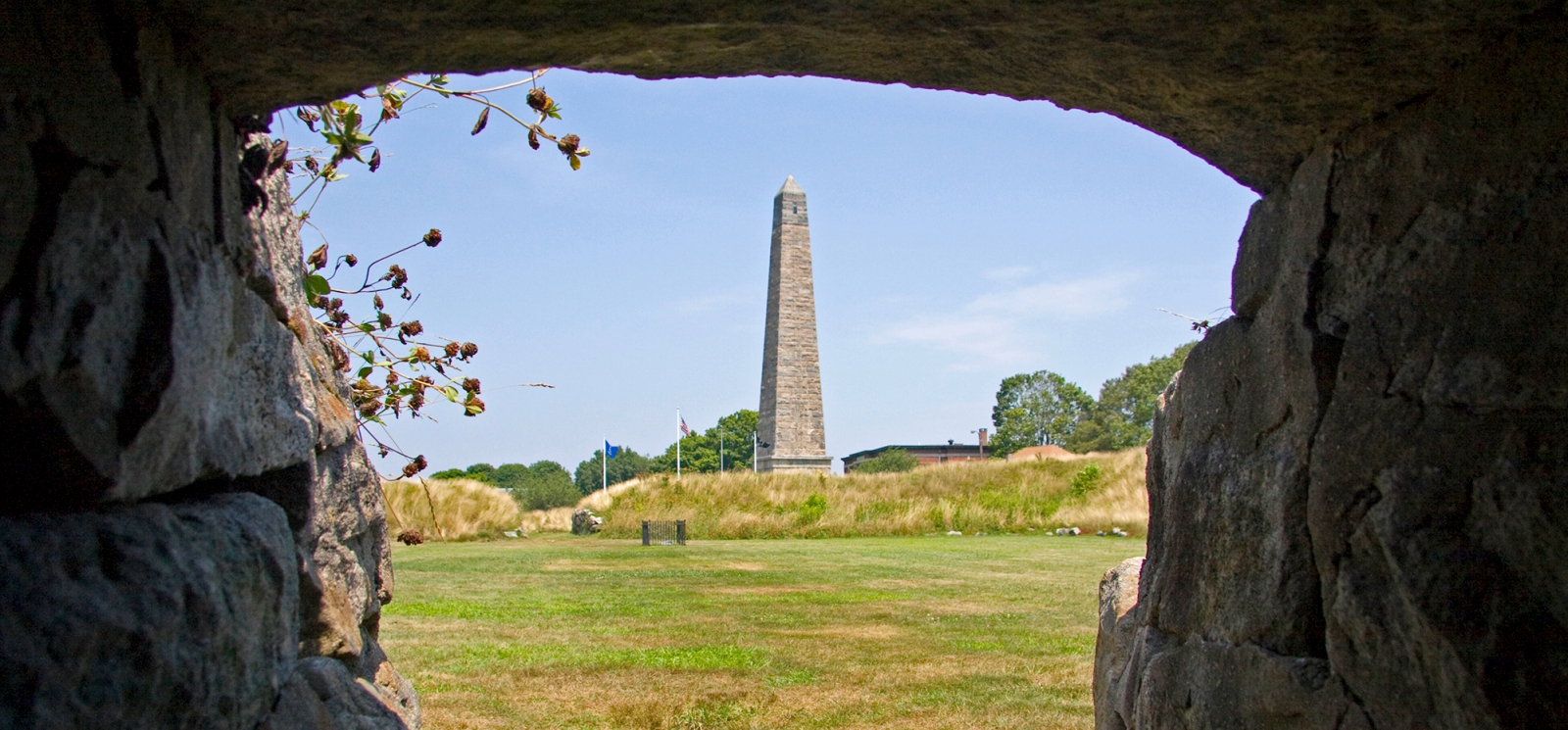 View of monument from inside tunnel at Fort Griswold (CTVisit)